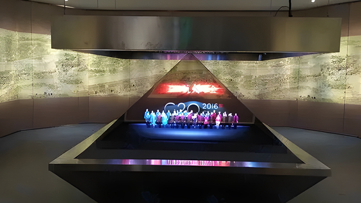 博物館絲綢主題360度全息柜展示