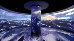沉浸式投影在展廳中的不同投影效果