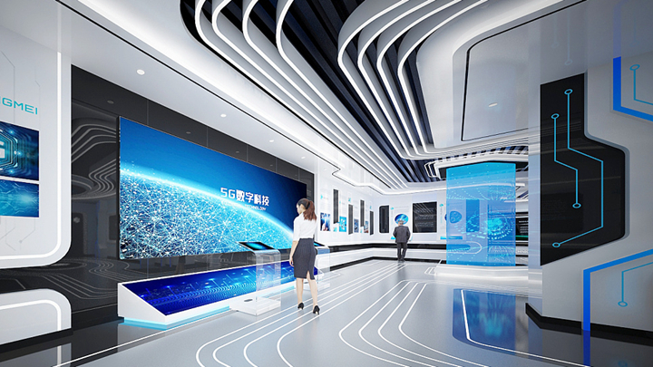 5G數字科技雙屏聯動多媒體展項