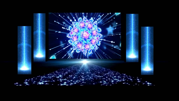 盛開的花卉全息舞臺背景展示