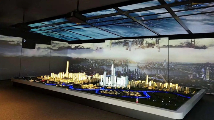 城市規劃館中的數字沙盤效果展示