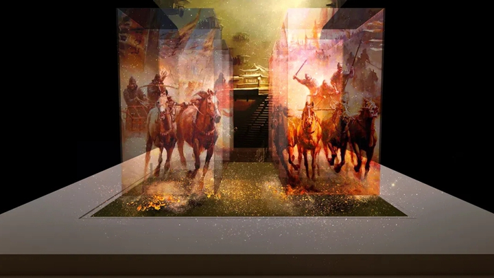 歷史文化戰(zhàn)役在展廳中的影像展示