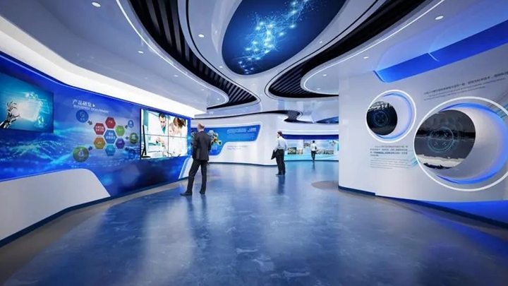 液晶拼接大屏在企業展廳中的展示效果