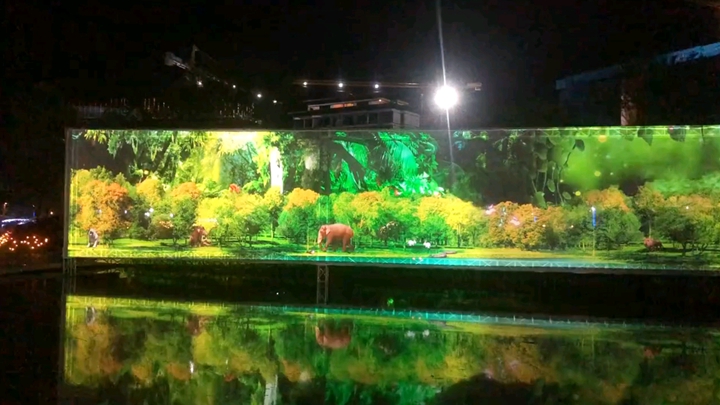 戶外紗幕投影的效果展示