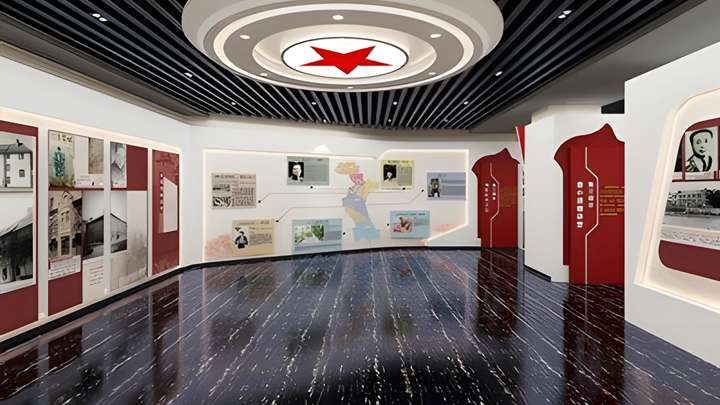 數字化黨建館展廳設計整體呈現效果