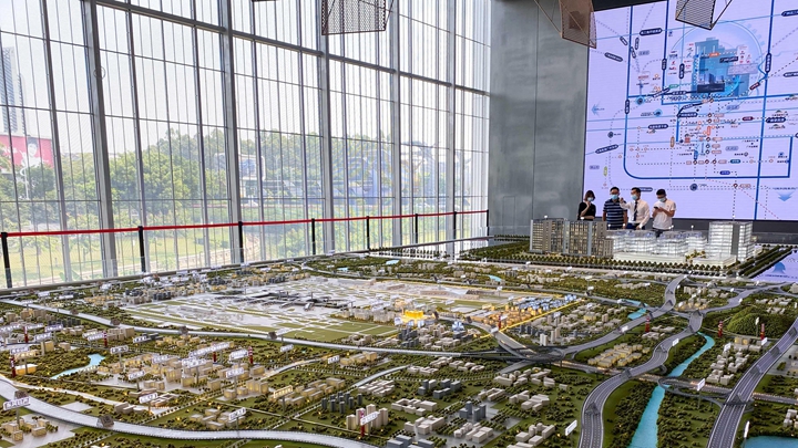 規劃館中的數字三維沙盤的展示效果