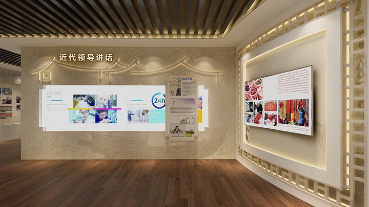校史館展廳中互動(dòng)滑軌屏的使用效果