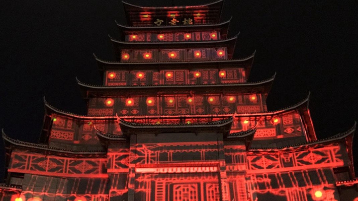 樓閣Mapping投影展示效果