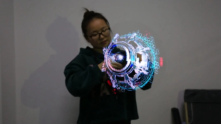 手持全息風扇互動效果
