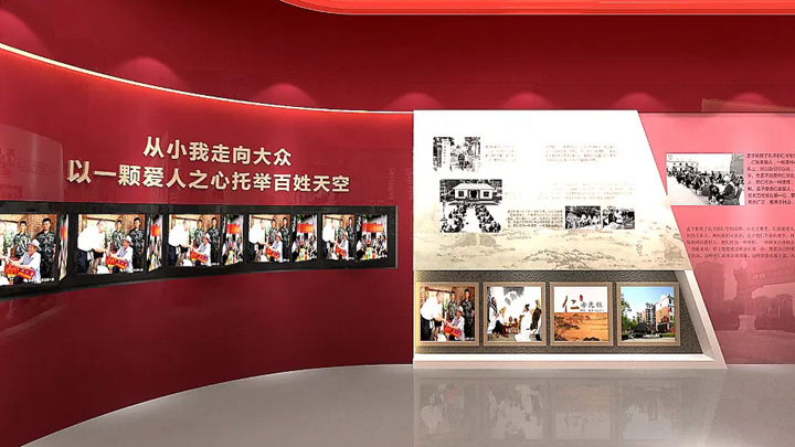 歷史事跡照片展示墻效果